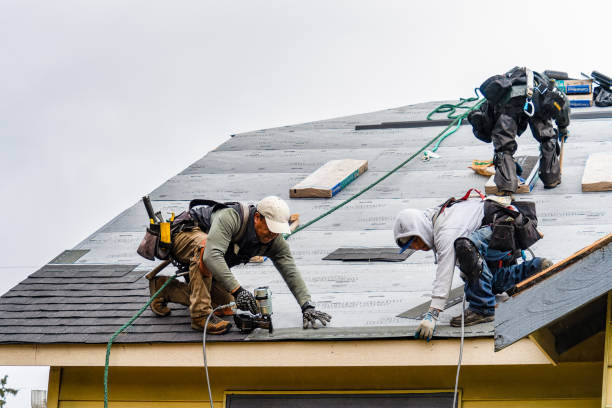 Professional Flat Roof Repair technician working in Broadbent, OR